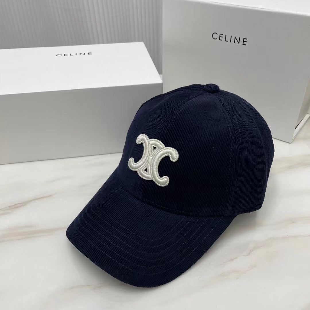 賽C家-燈心絨棒球帽 藍色