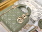Dior-Mini Lady Dior手袋-三格黛妃-17cm-抹茶綠金扣