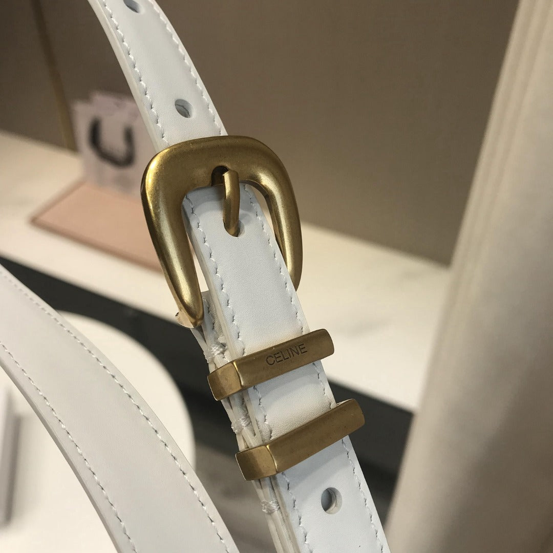 賽C家-白色金扣皮帶-1.8cm