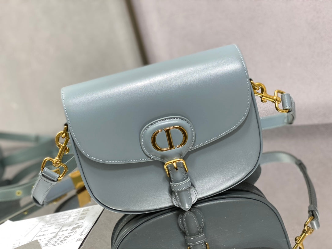 Dior Bobby-中號22cm-藍色牛皮