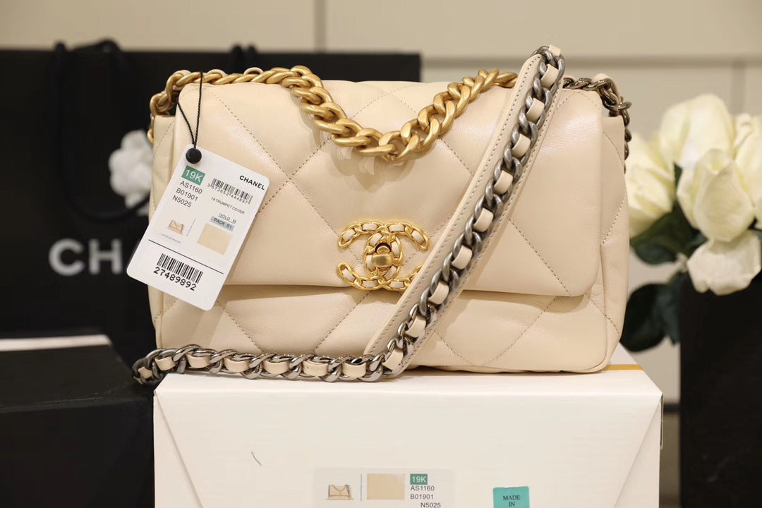 Chanel 19Bag-小號杏色