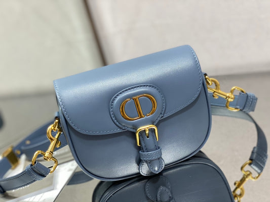 Dior Bobby-小號18cm-復古藍牛皮