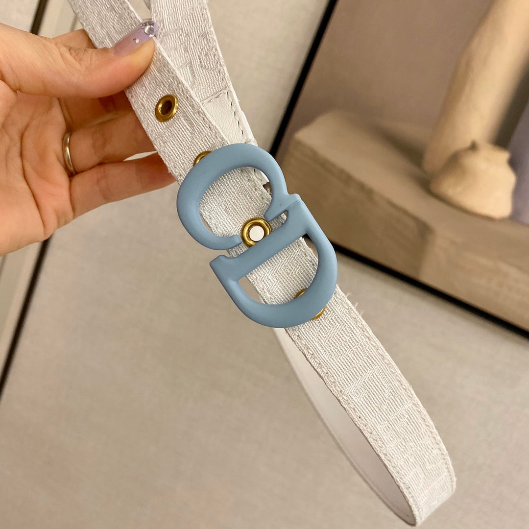 迪D家-白色皮帶-2.0cm