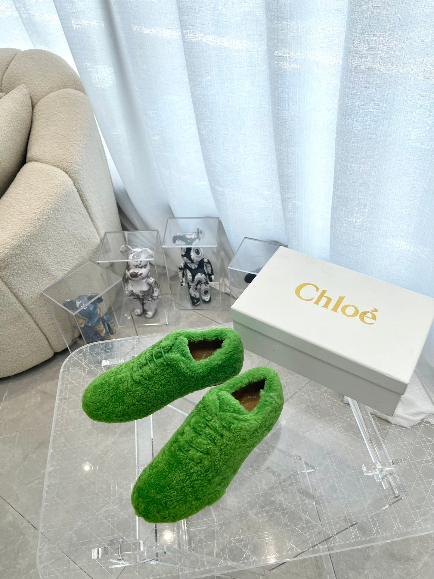 Chloe鞋-Chloe 羊羔毛 樂福鞋（綠）