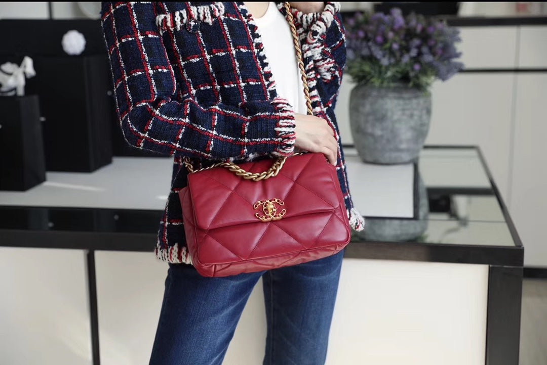 Chanel 19Bag-小號寶石紅