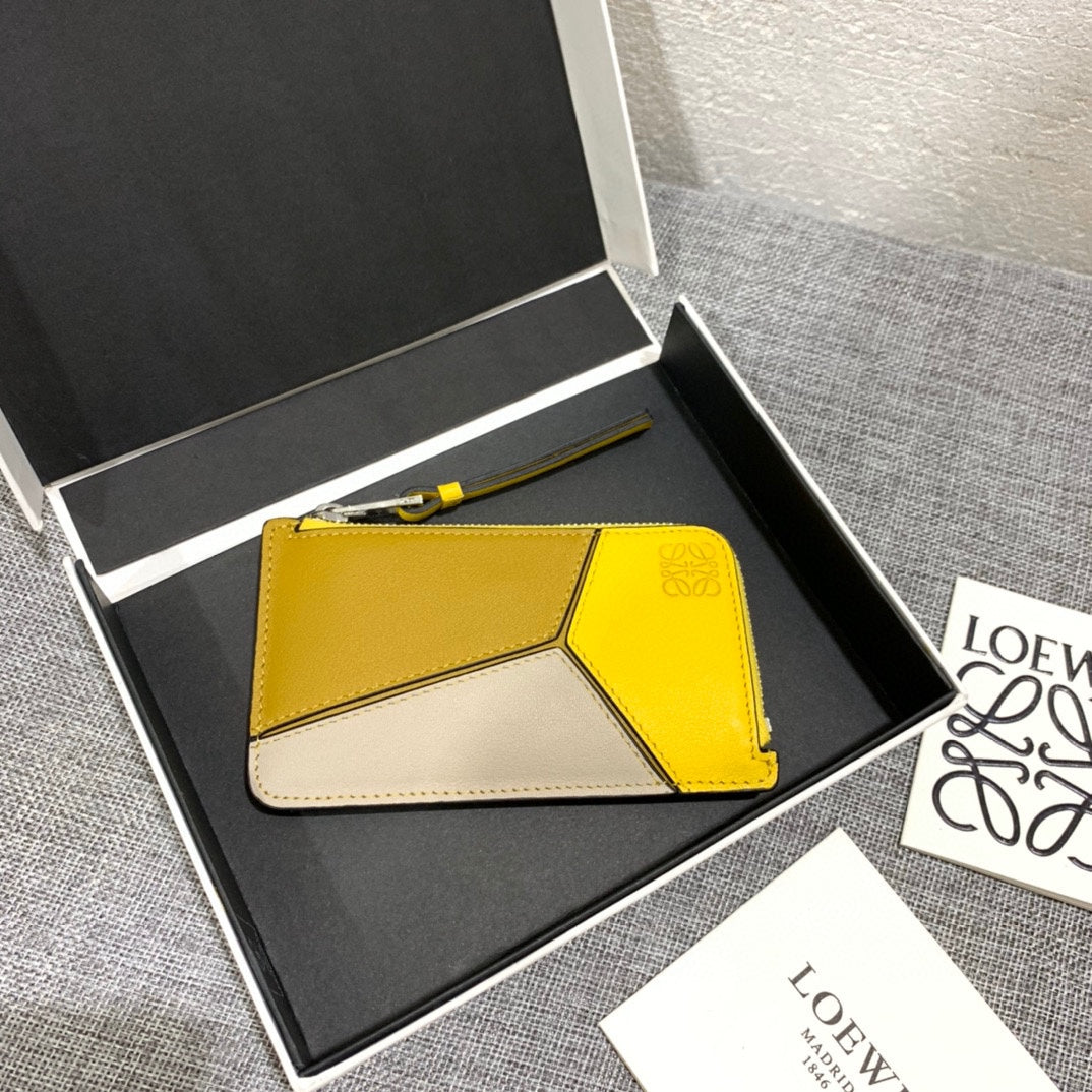 Loewe 拉鍊拼接卡包