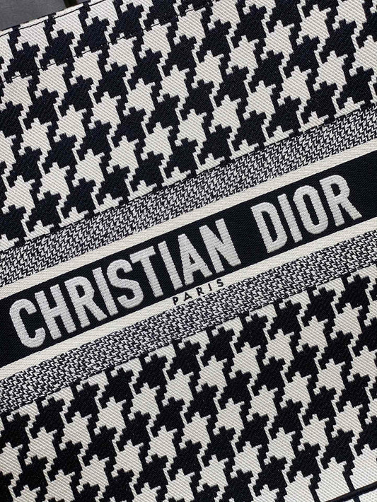 Dior Book Tote-大號41.5cm-黑色千鳥格