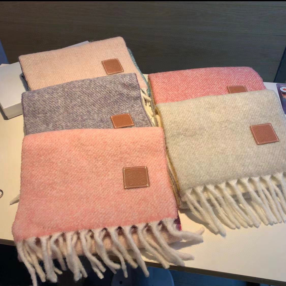 羅L威-素面圍巾 250*28cm 粉色