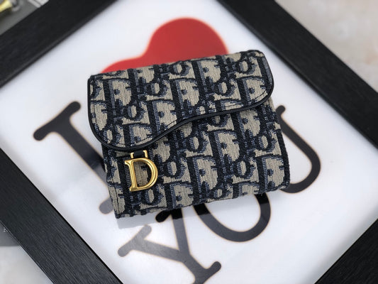 Dior Saddle 老花三折短夾