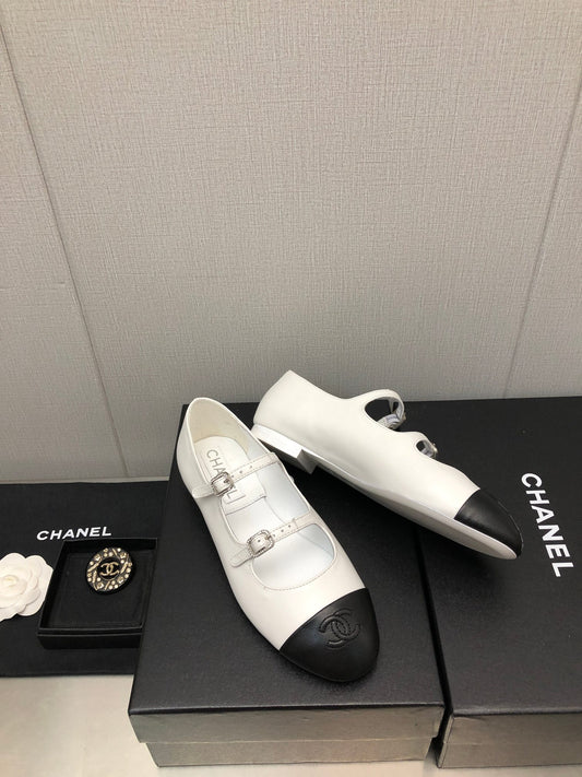 小香家-2023新款 小羊皮瑪麗珍鞋 白色