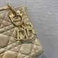 Dior-Mini Lady Dior手袋-三格黛妃-17cm-熔岩棕珐瑯扣