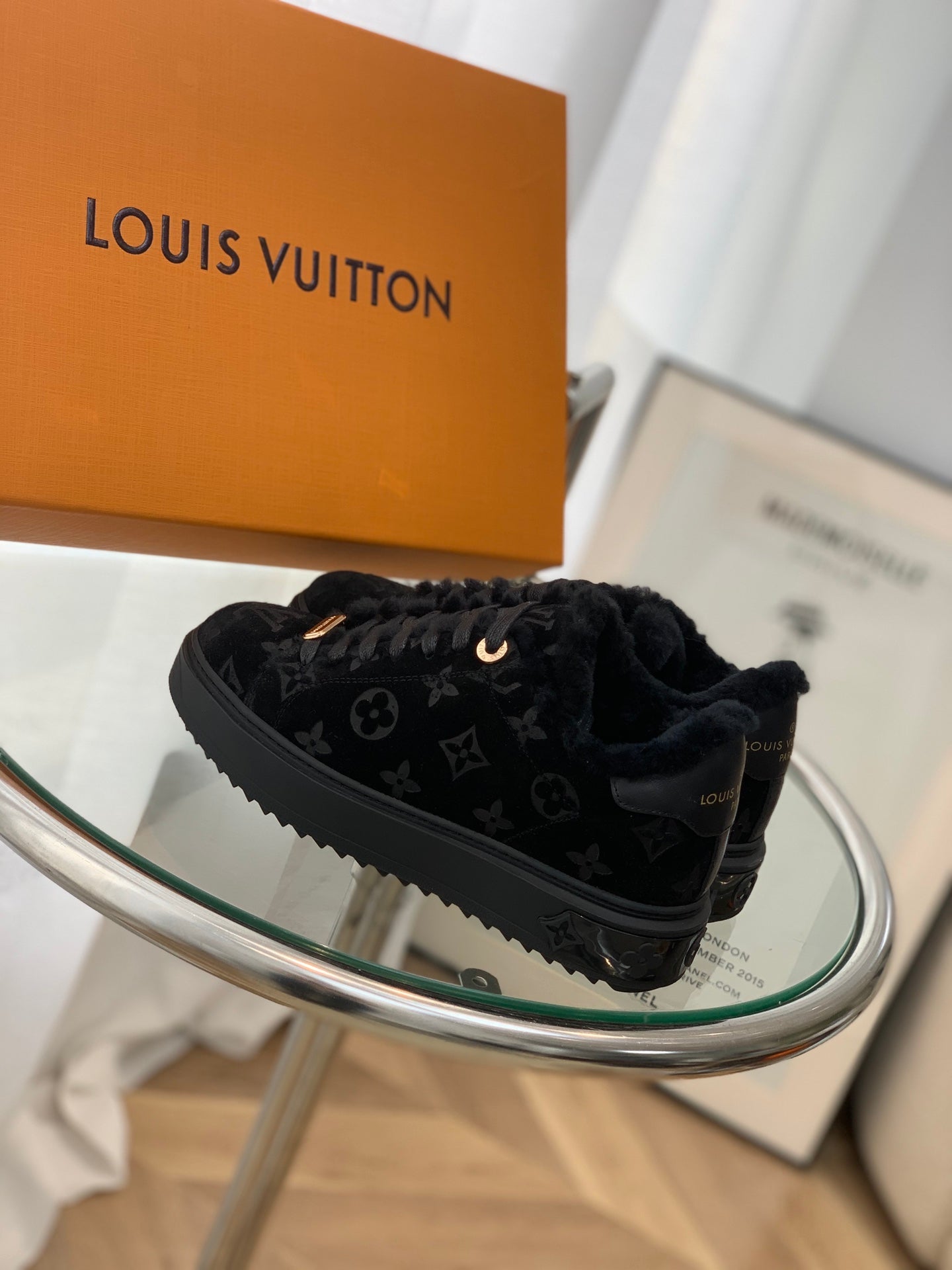 LV鞋-LV羊毛休閒鞋（全黑）