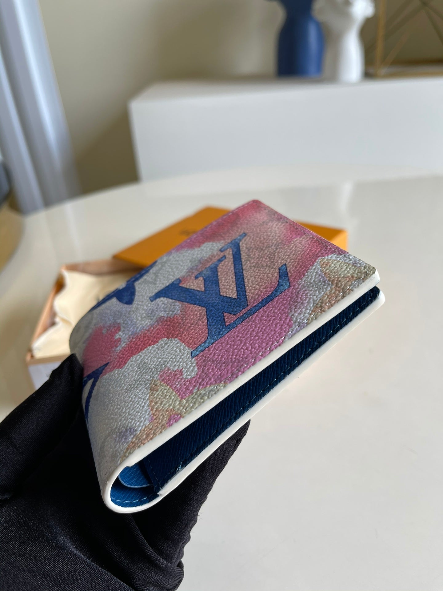 LV M80458中藍 MULTIPLE 對折短夾