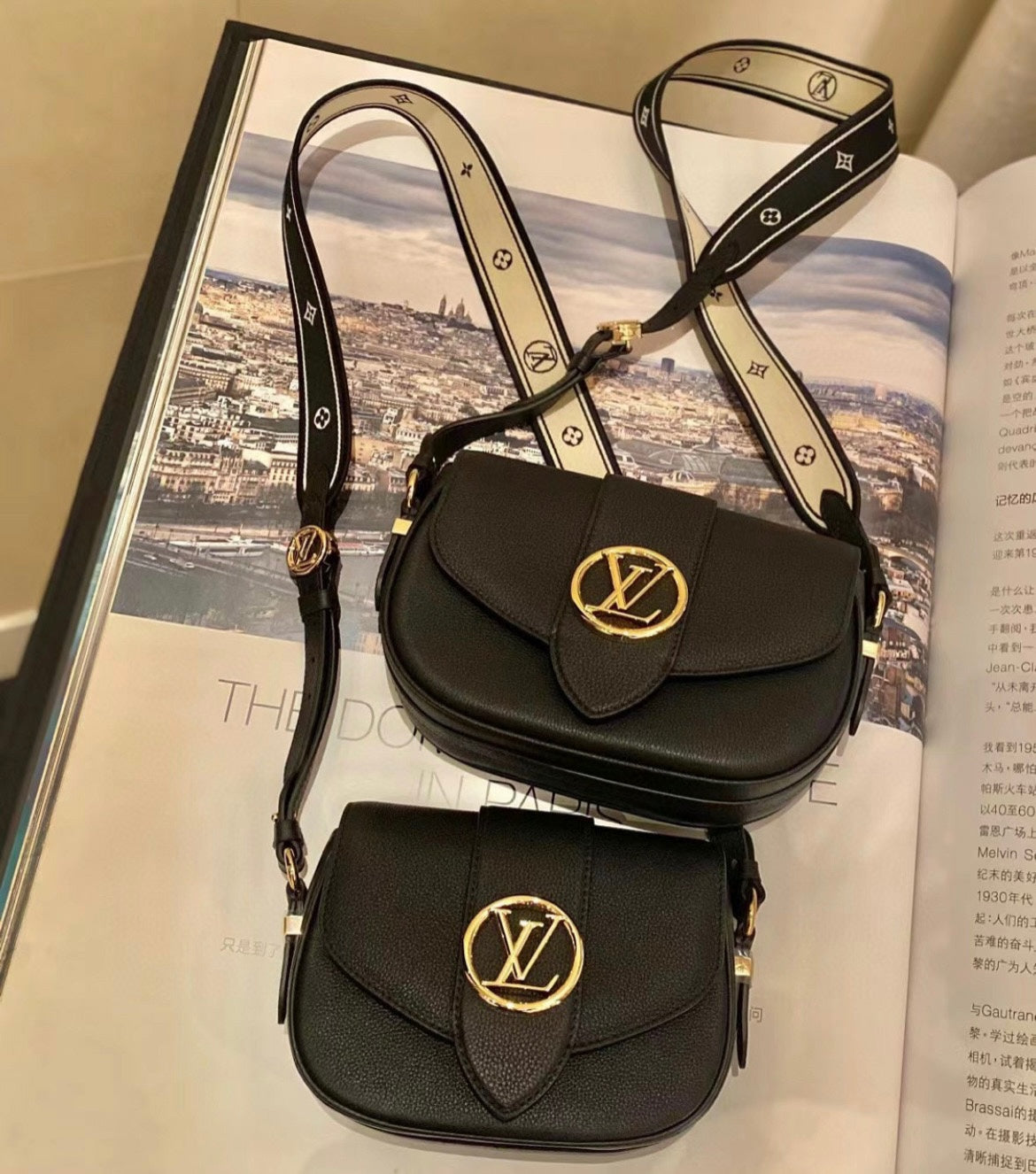 M58727 路L家-PONT 9 SOFT 手袋 黑色上身照