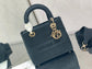 Dior Lady D-Lite黛妃包-刺繡黑色