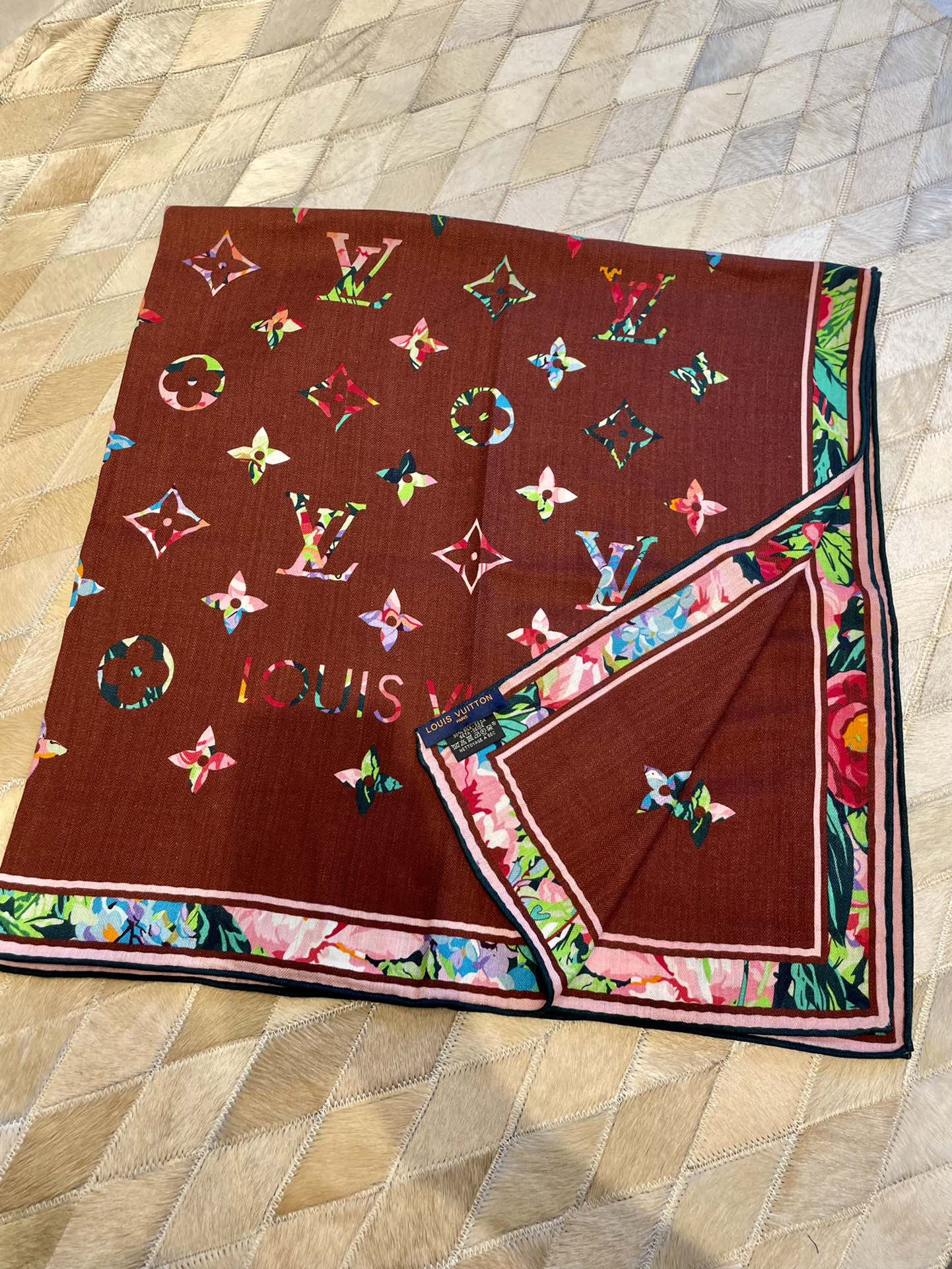 路L家-Garden 110cm-桑蠶絲方巾