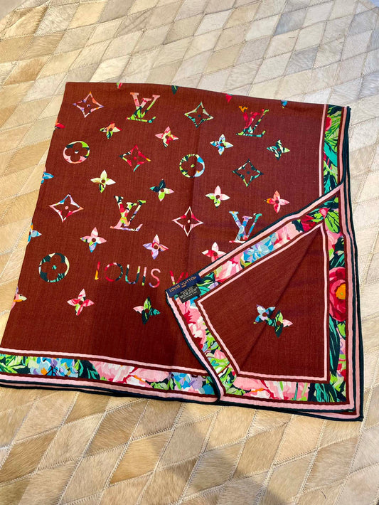 路L家-Garden 110cm-桑蠶絲方巾