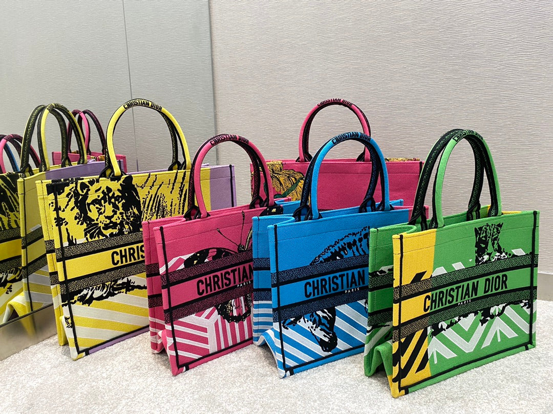 迪D家 Book Tote-大號41.5cm-彩色叢林系列 集合圖