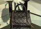 Chanel mini coco handle-黑色球紋牛皮-淡金扣