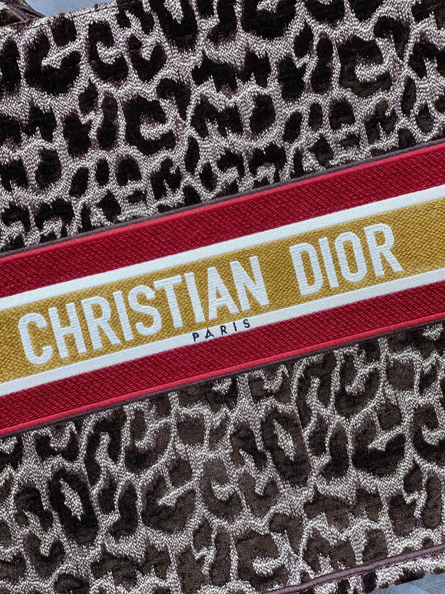 Dior Book Tote-大號41.5cm-絲絨豹紋