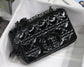 Dior Caro 褶皺漆皮系列 小號20cm-黑色