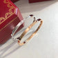Cartier Love細版手鐲-玫瑰金/白金-無鑽