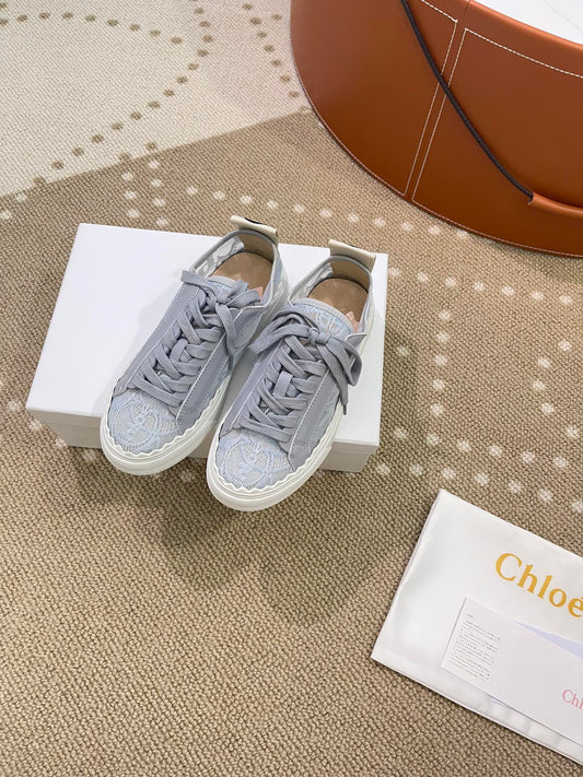 克羅C-蕾絲刺繡帆布鞋（尺碼35-40、41訂製）