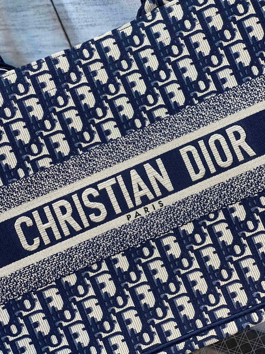Dior Book Tote-小號36.5cm-深藍老花