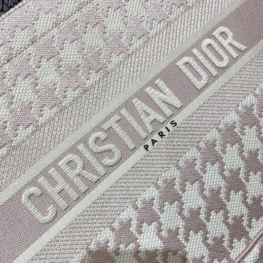 Dior Book Tote-小號36.5cm-粉色千鳥格