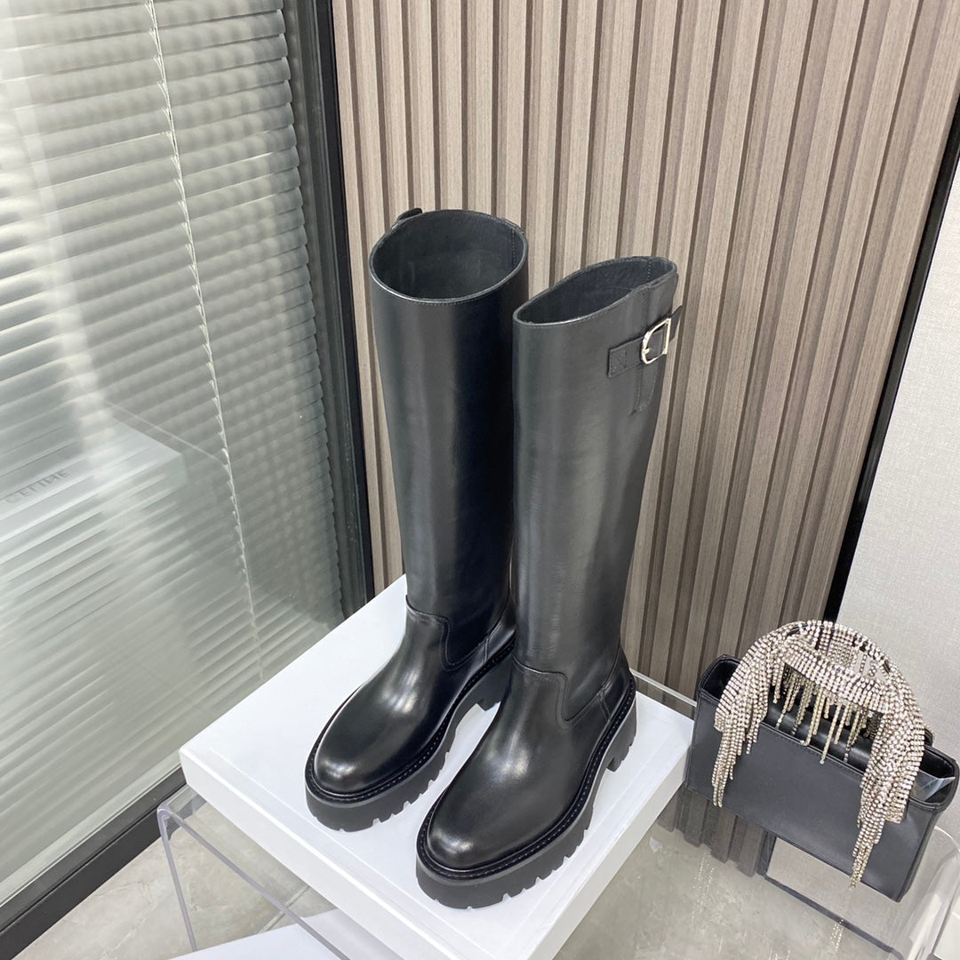 賽C家-2022新款騎士靴-蠟感胎牛皮 楊冪同款 （尺碼35-39，40訂製）