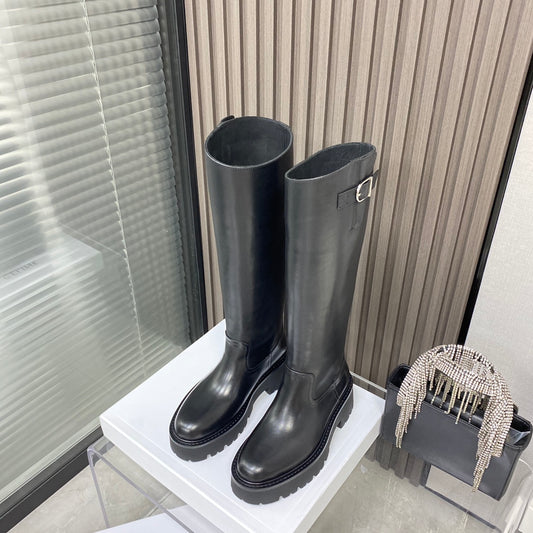 賽C家-2022新款騎士靴-蠟感胎牛皮 楊冪同款 （尺碼35-39，40訂製）