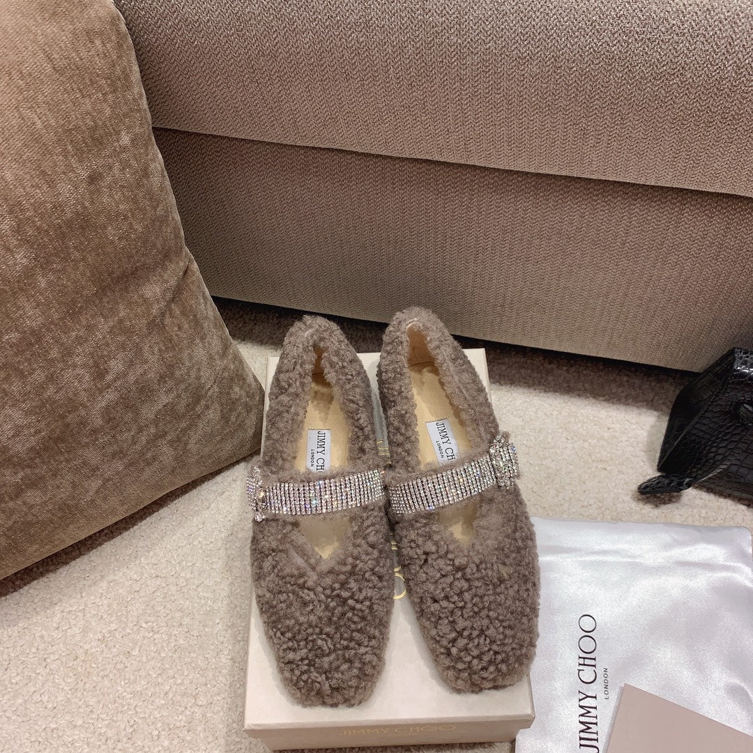 JC傑米-毛毛平底鞋 泰迪灰