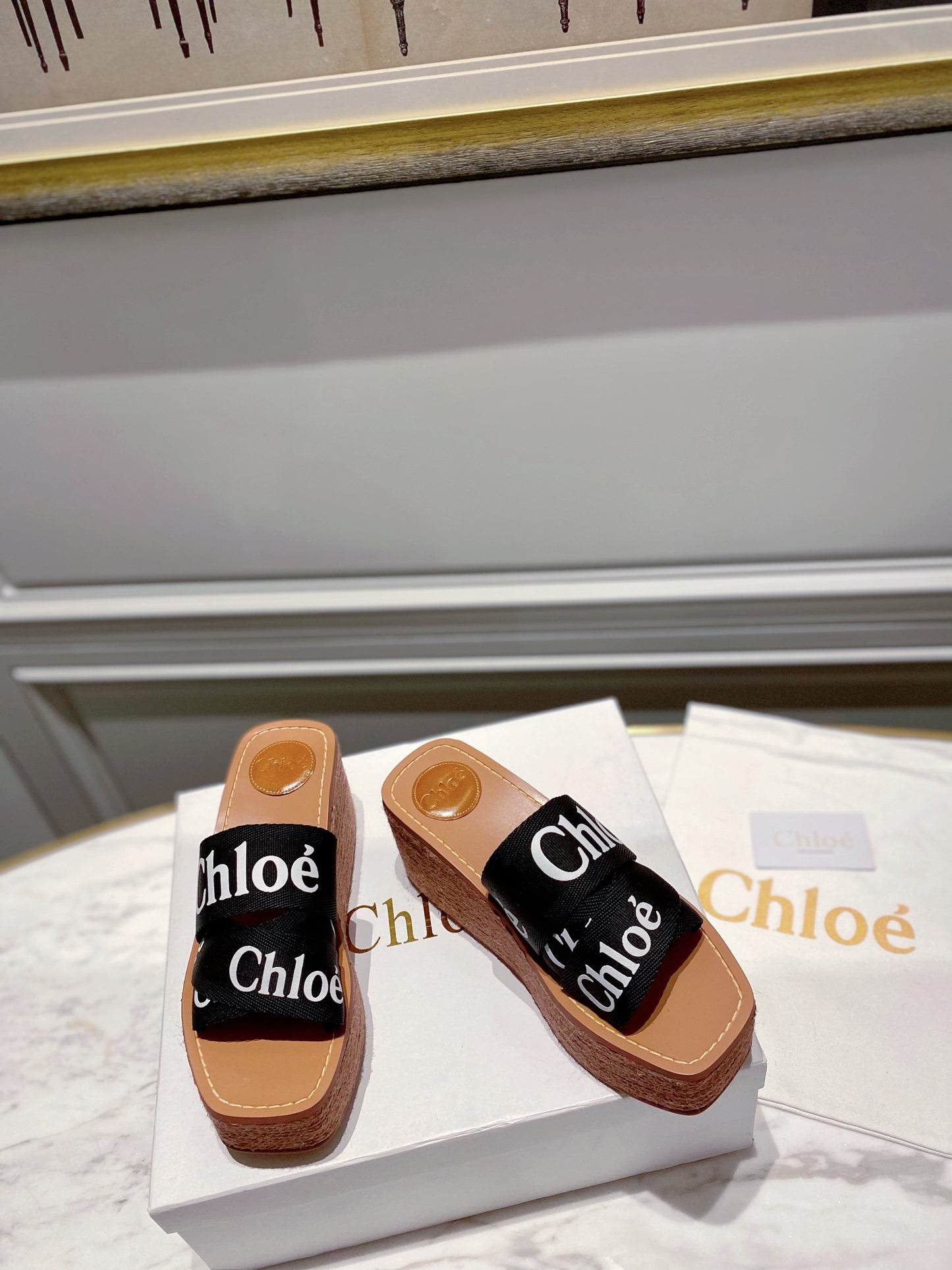 Chloe鞋-Chloe Woody Wedge Mule 厚底拖鞋