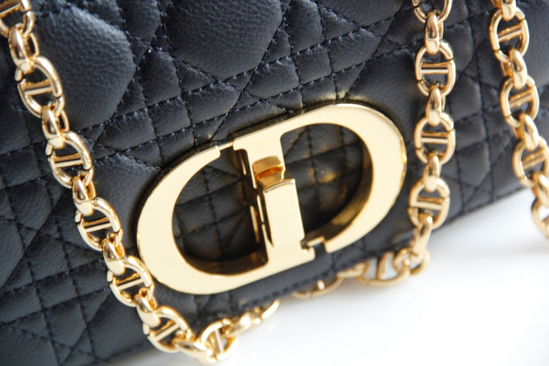 Dior Caro 小號20cm-黑色小牛皮