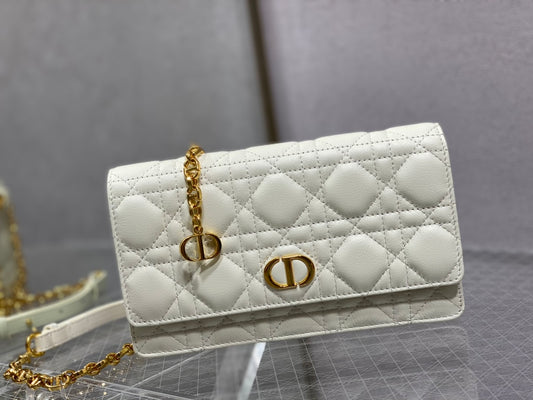 Dior-Caro 菱格紋 小牛皮 鍊條包