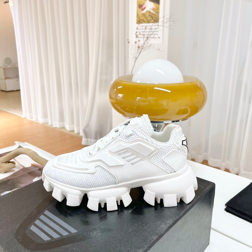 Prada 鞋-Prada 2022早春款 亮面老爹鞋（白）