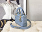 迪D家-Lady Dior手袋-四格黛妃-20cm-天藍琺瑯扣