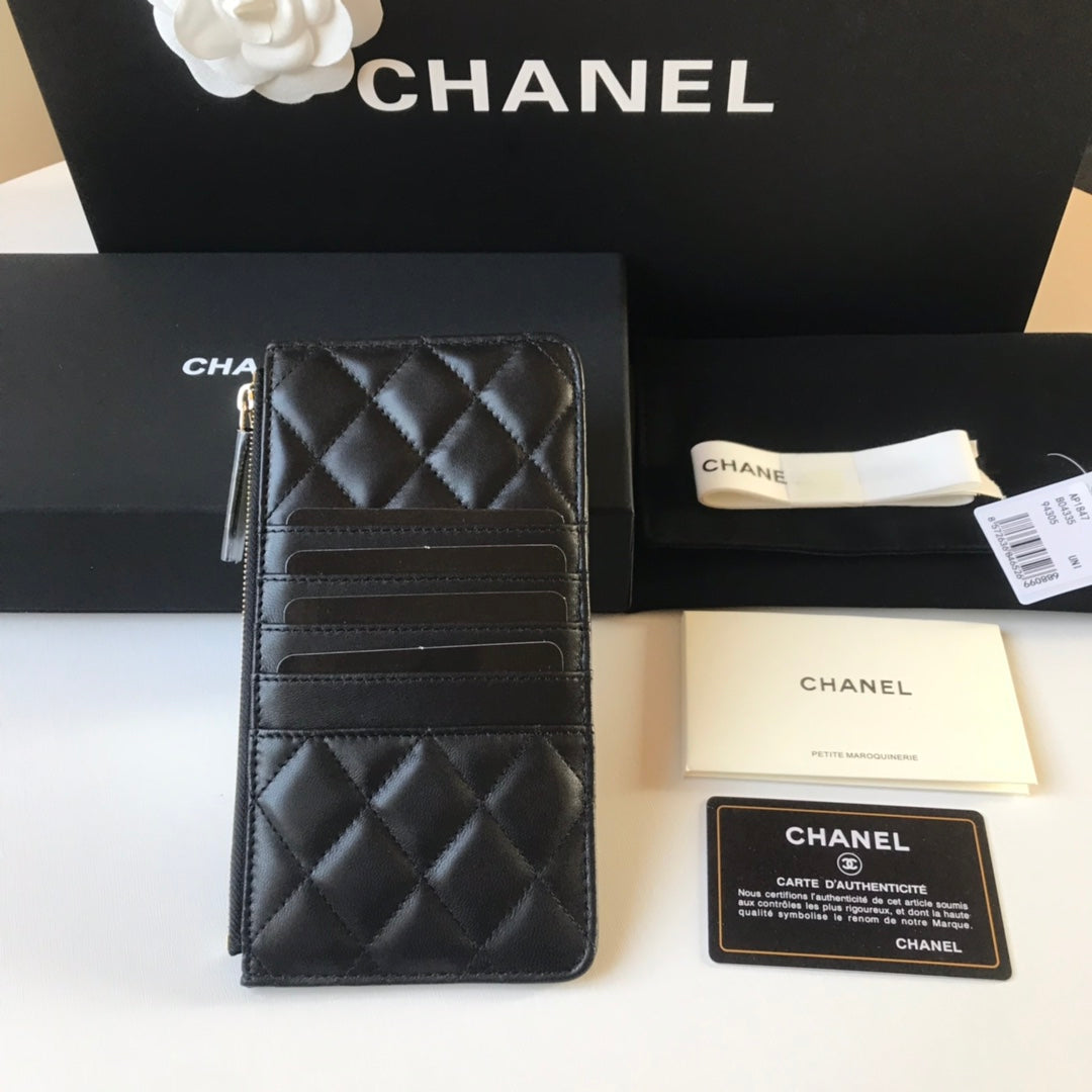 Chanel 拉鍊長夾卡包-扁長夾