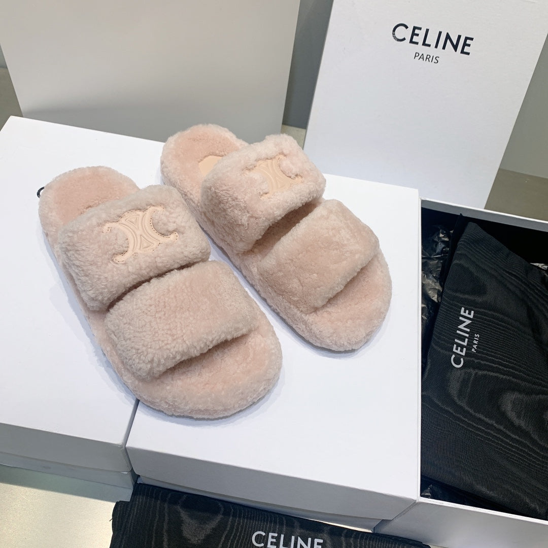 賽C家-羊皮LOGO羊毛拖鞋（尺碼35-39，40.41訂製）
