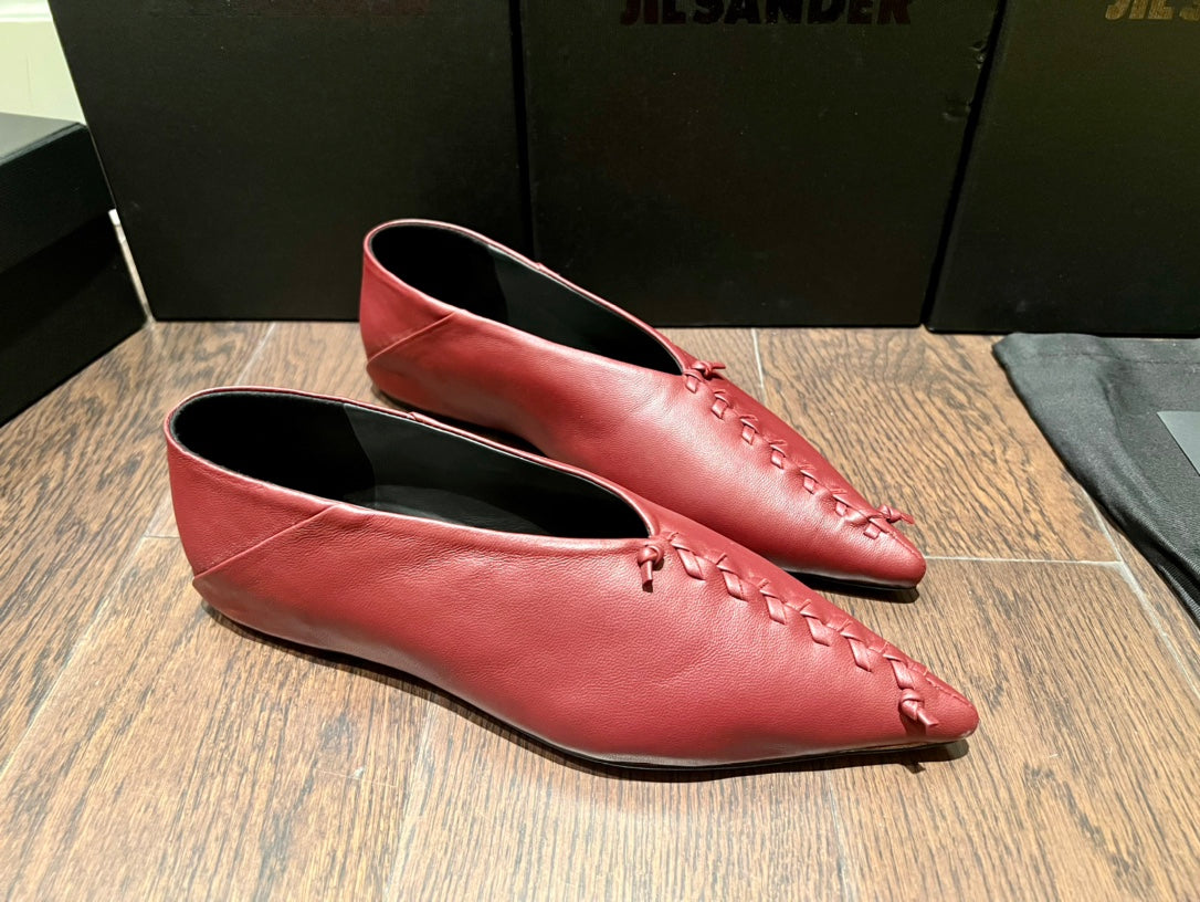 Jil sander-2022秋冬 尖頭拼接鞋面懶人鞋