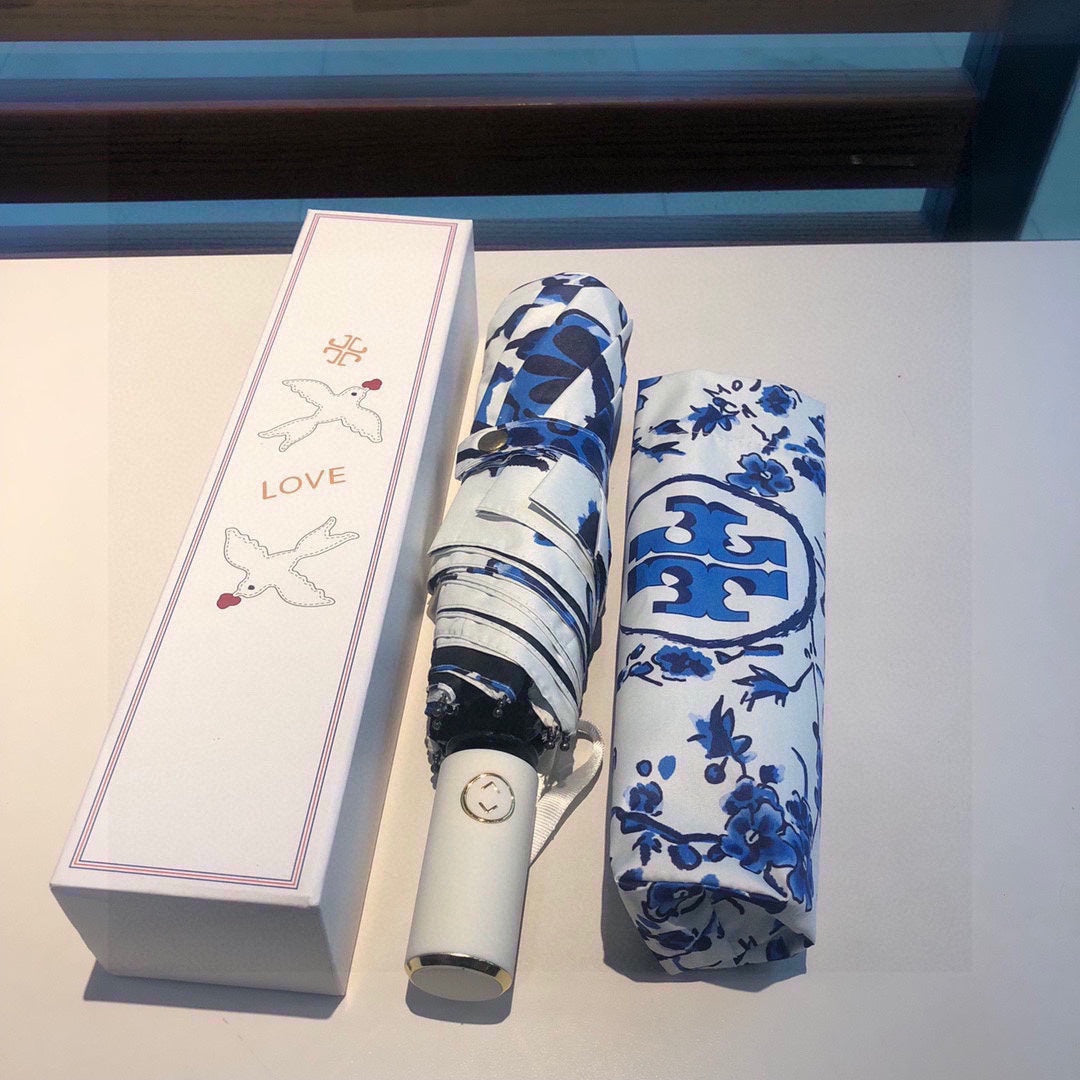 Tory Burch-三折雨傘-藍色