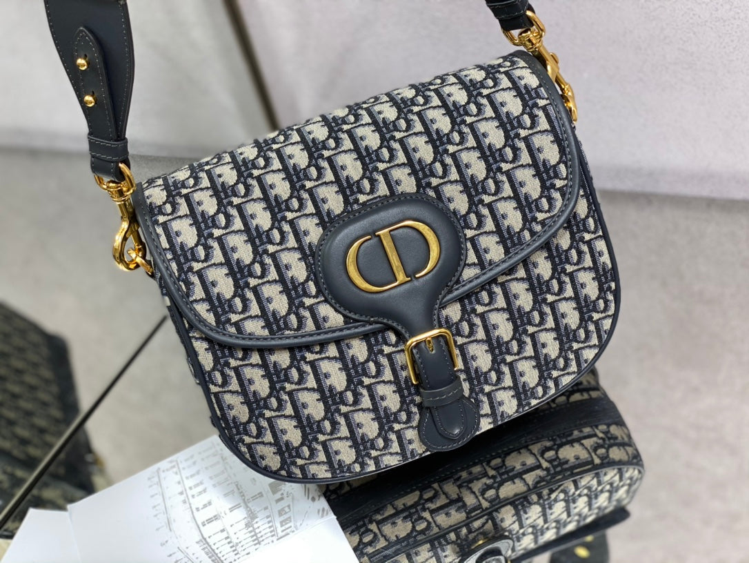 Dior-Bobby包 oblique系列秋冬 大號 經典藍布