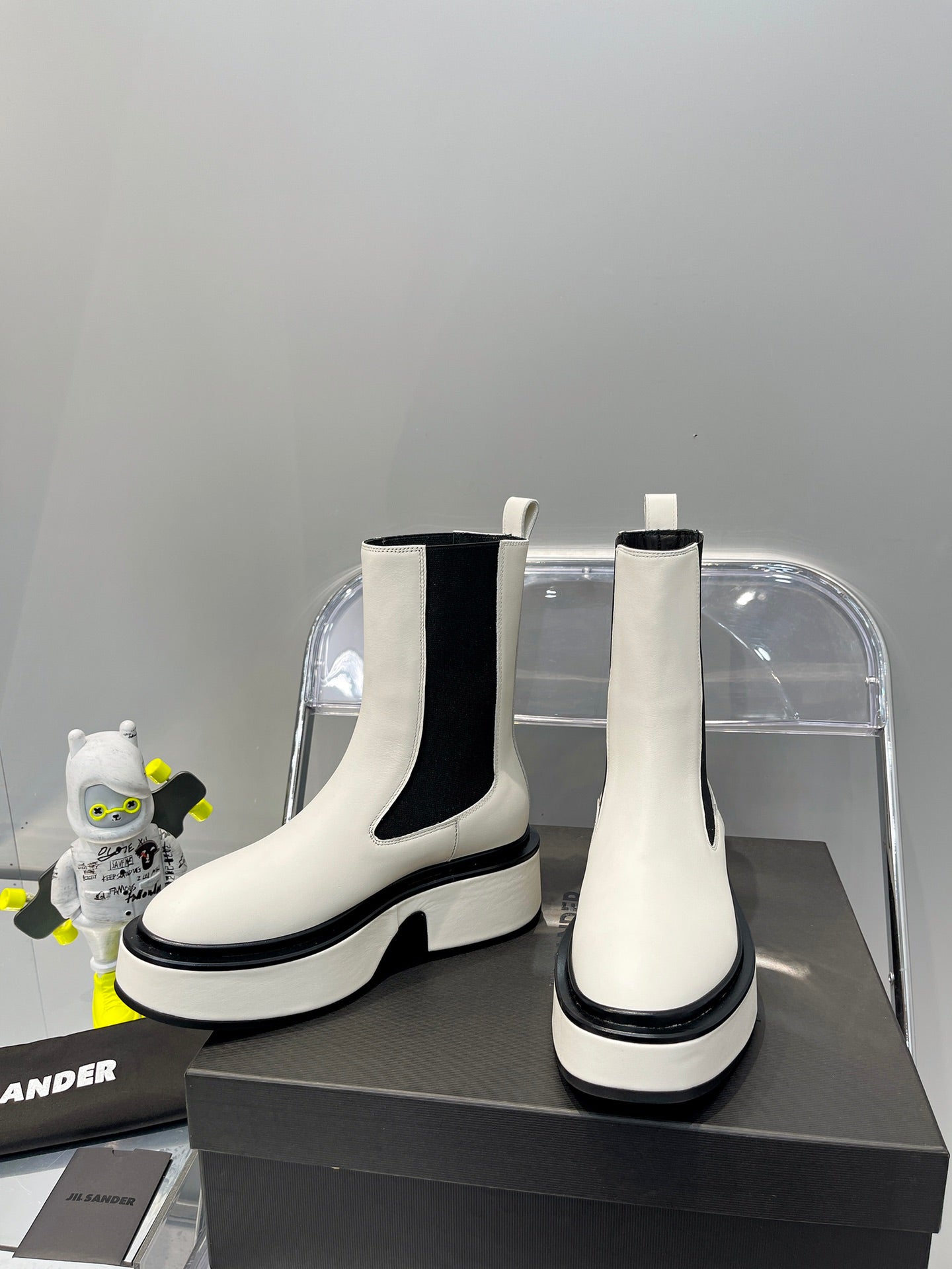Jil sander-2022秋冬新款 側鬆緊帶厚底靴