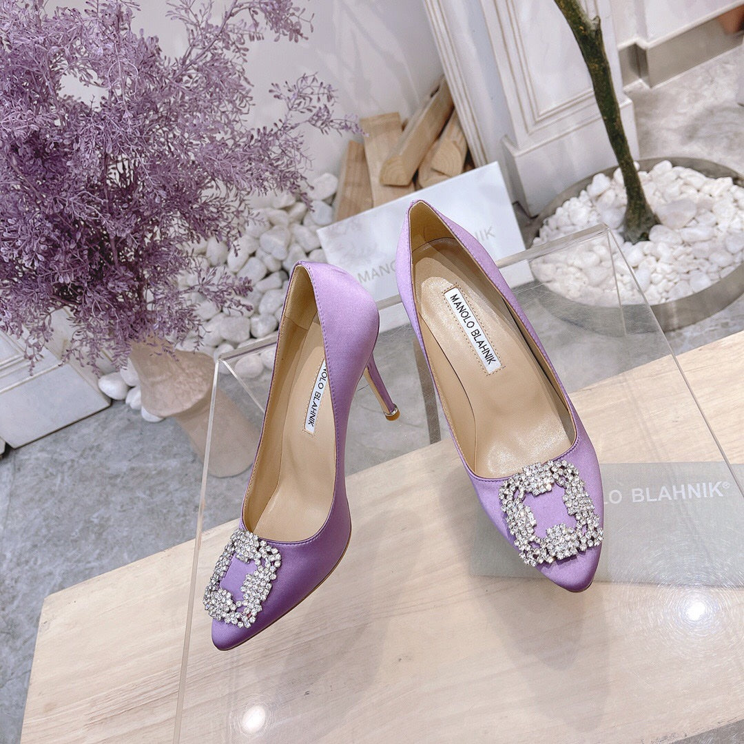 Manolo Blahnik-尖頭 高跟鞋 細跟鞋 紫色