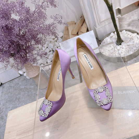 Manolo Blahnik-尖頭 高跟鞋 細跟鞋 紫色