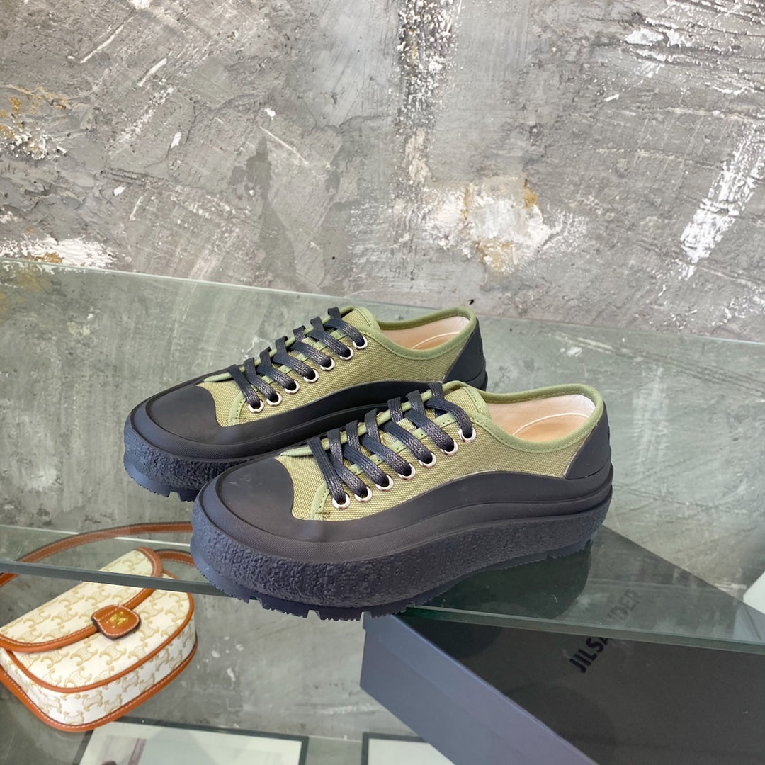 Jil sander-2022新款 帆布鞋 軍綠色