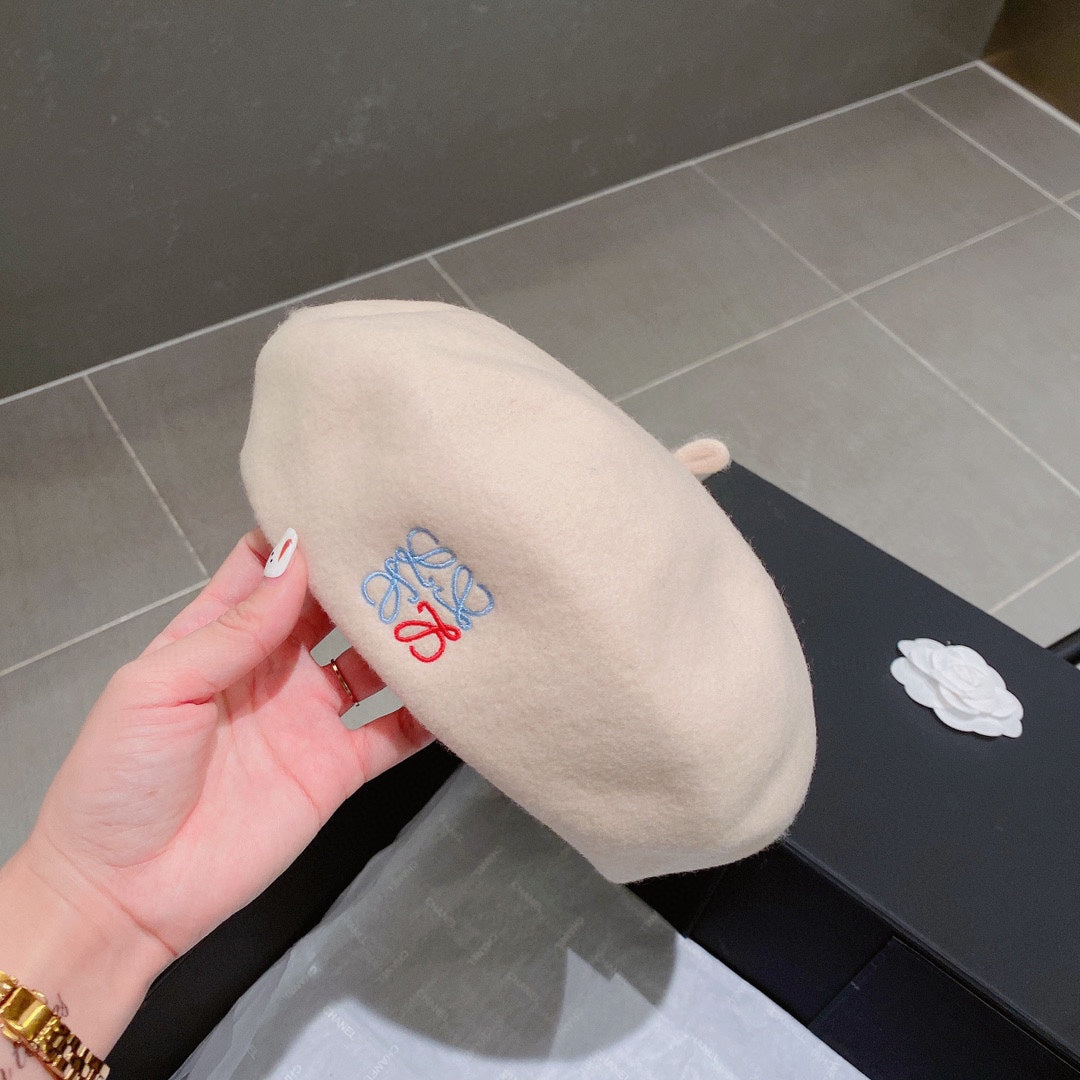 羅L威-羊毛貝雷帽 白色