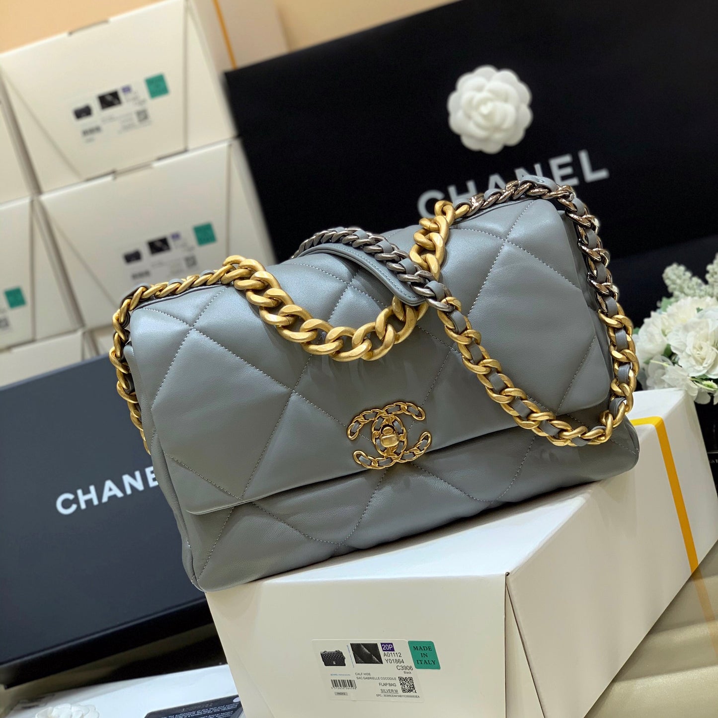小香家-19Bag 灰色金扣 中號