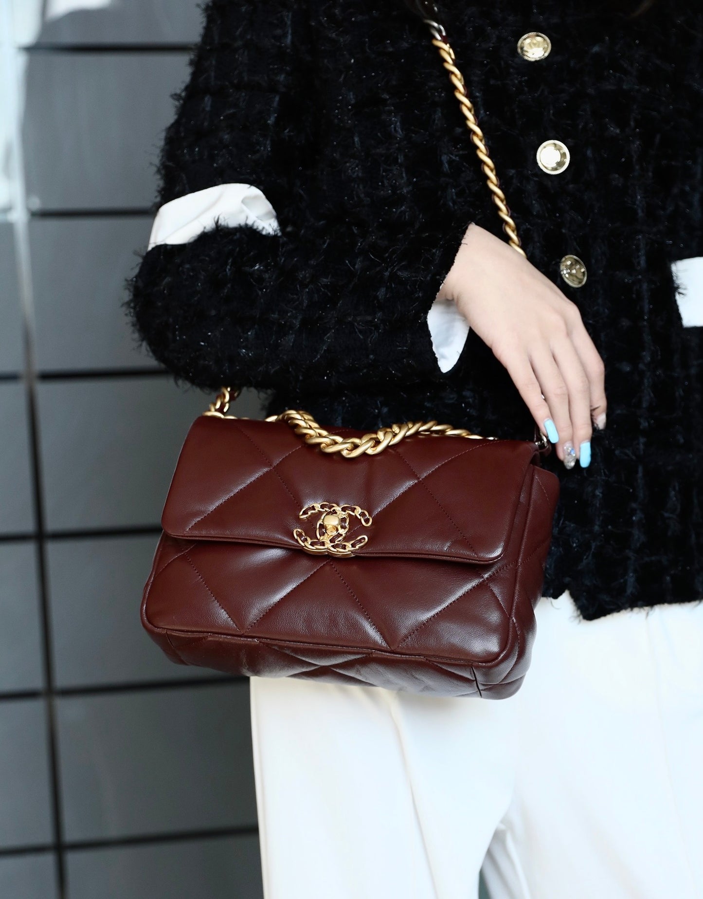 Chanel 19Bag-小號深棗紅