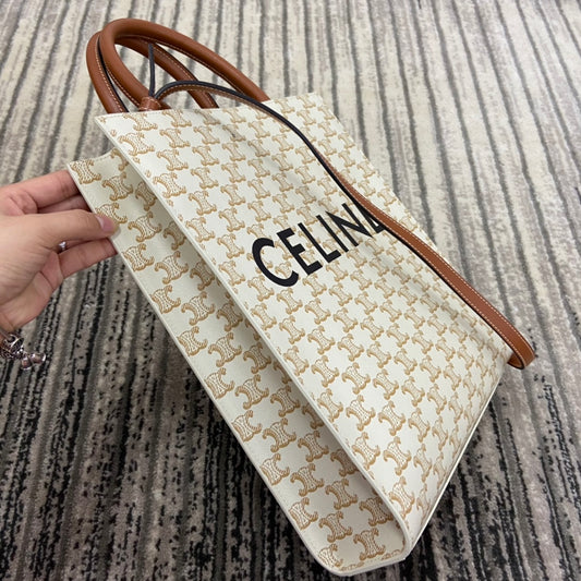 賽C家-Cabas 塗層帆布老花直式購物袋